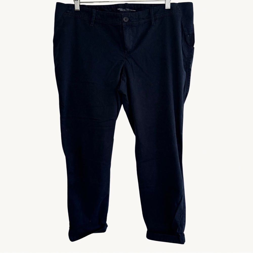 NWT Gap Maternity Best Girlfriend Pants Womens 16 Navy Ankle Work Stretch